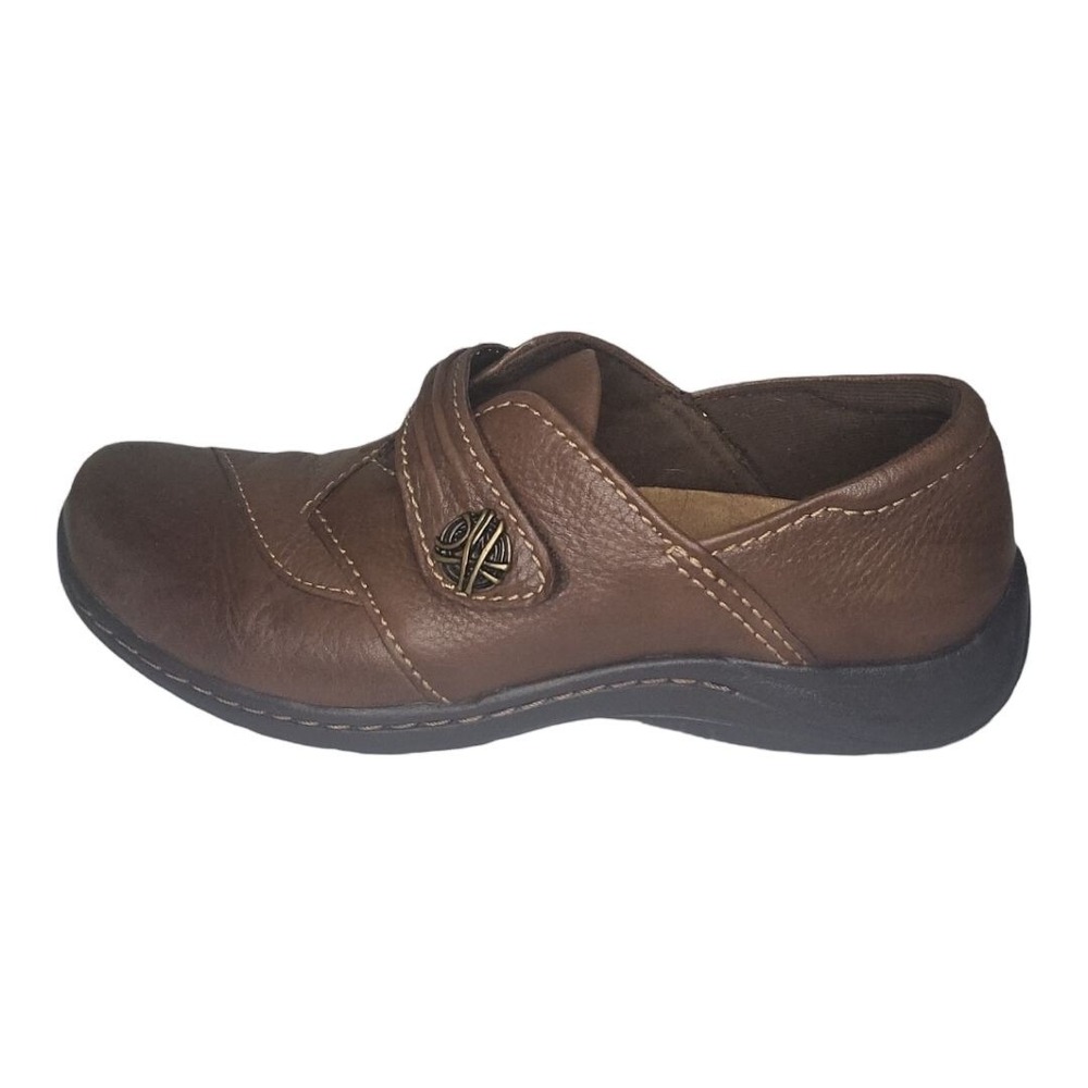 Earth Origins Savin Clogs Womens 8.5 Bark Brown Leather Comfort Work Shoes Fairy